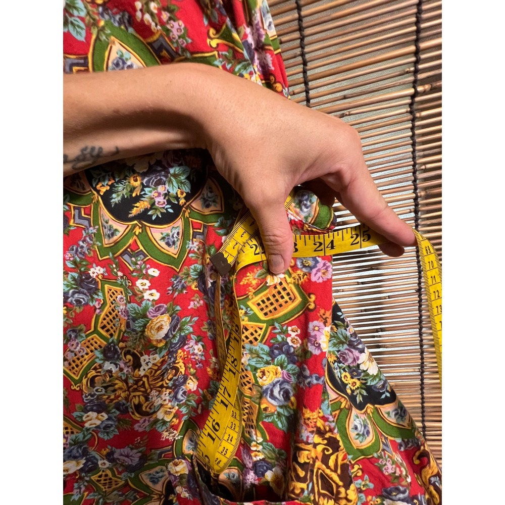 Kenzo Vintage 2 Piece Set Red Floral Mandala Shirt and Pants Outfit - Picture 11 of 12